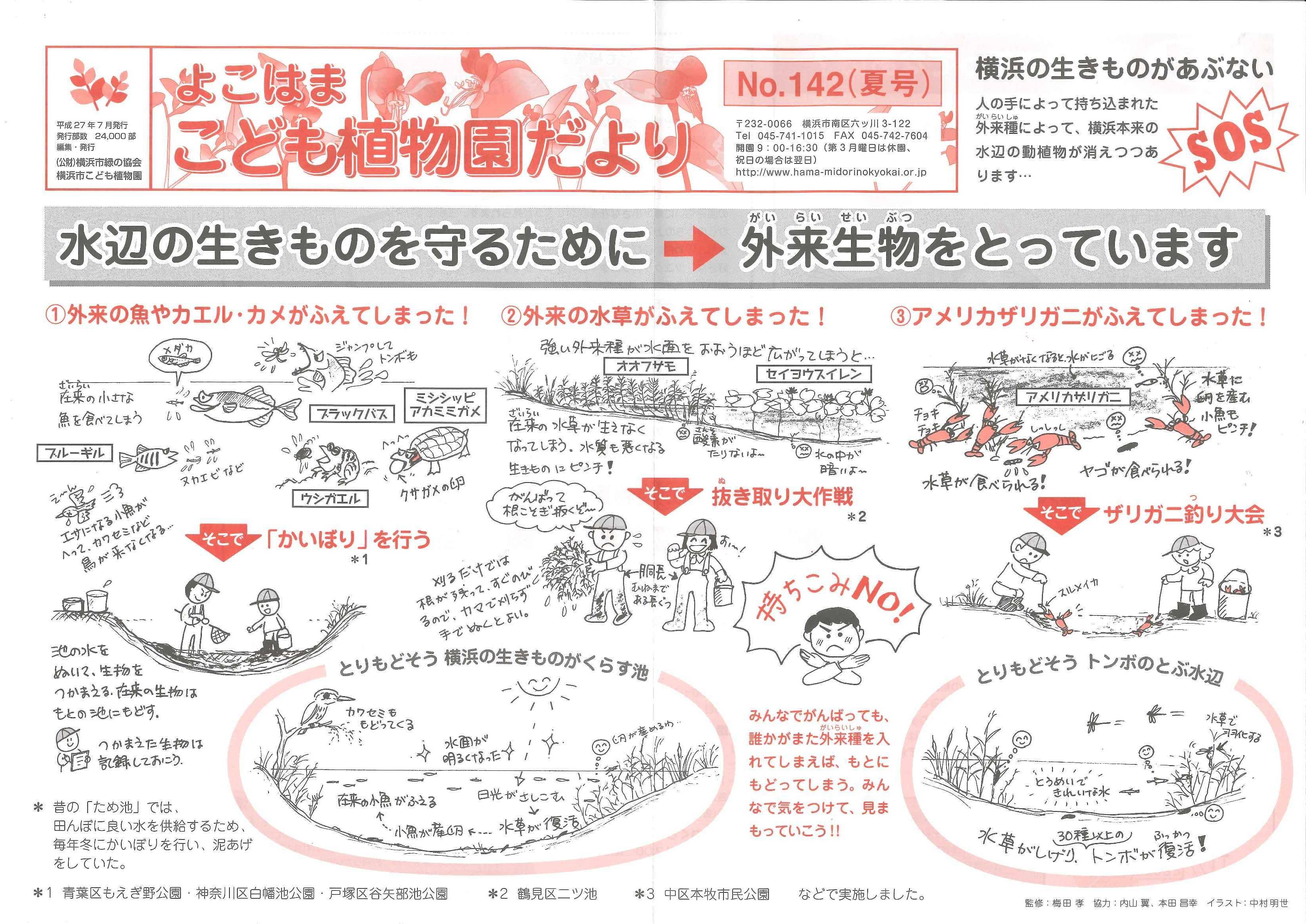 こども植物園だよりＮｏ.142（平成27年夏号）の写真