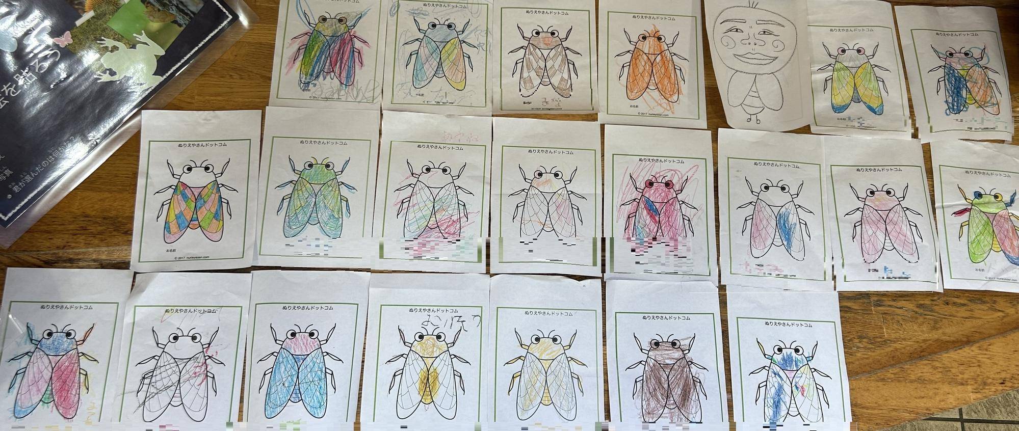 塗り絵コーナー🐞2023の写真