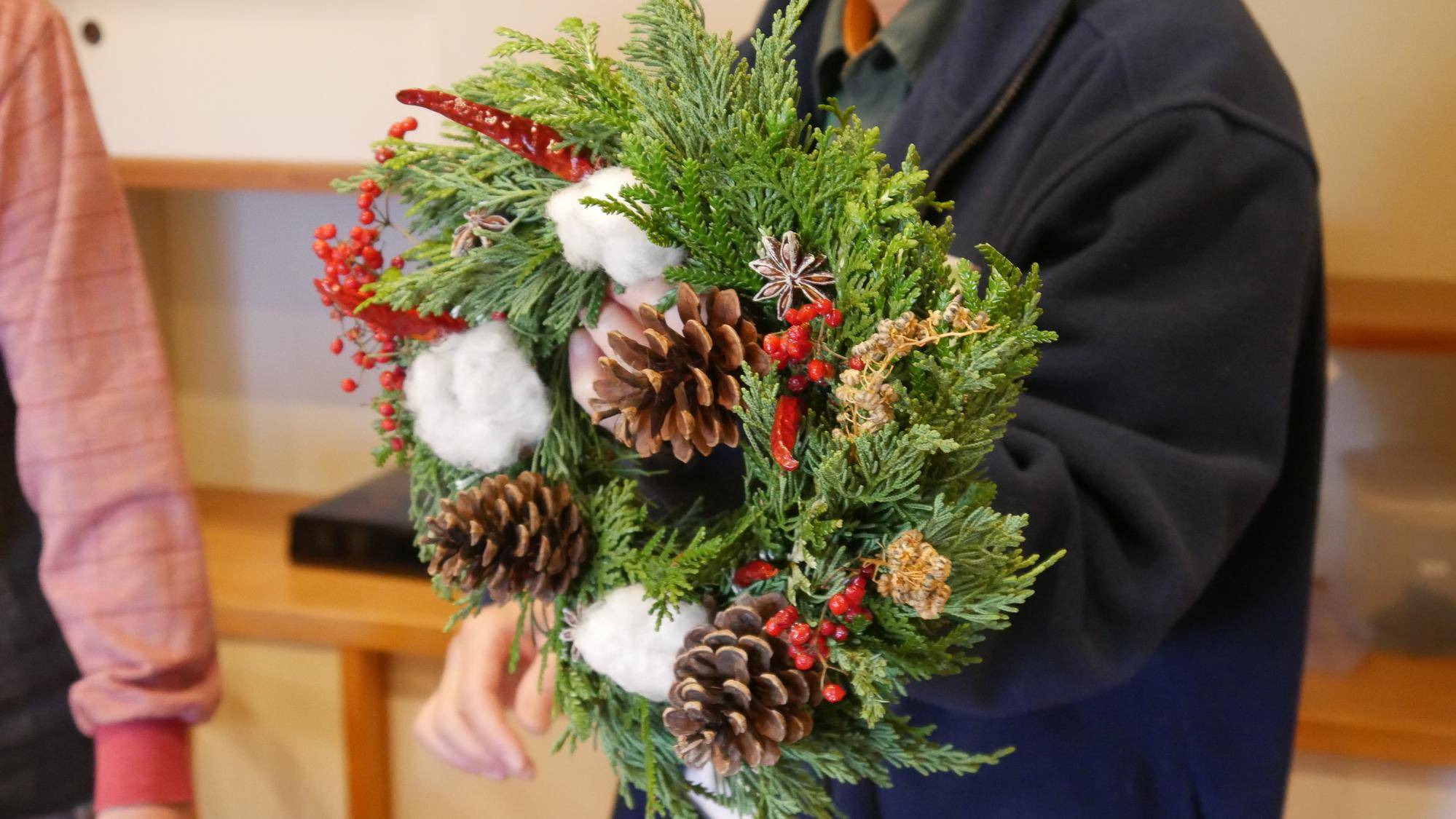 もみじ祭り クリスマスリース作りの写真