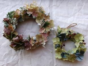 庭園からの贈り物 秋色アジサイのリース