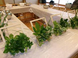 夏祭り 爽やかグリーンのフレームアレンジ