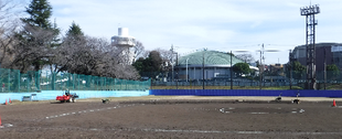 野球場冬季整備中です
