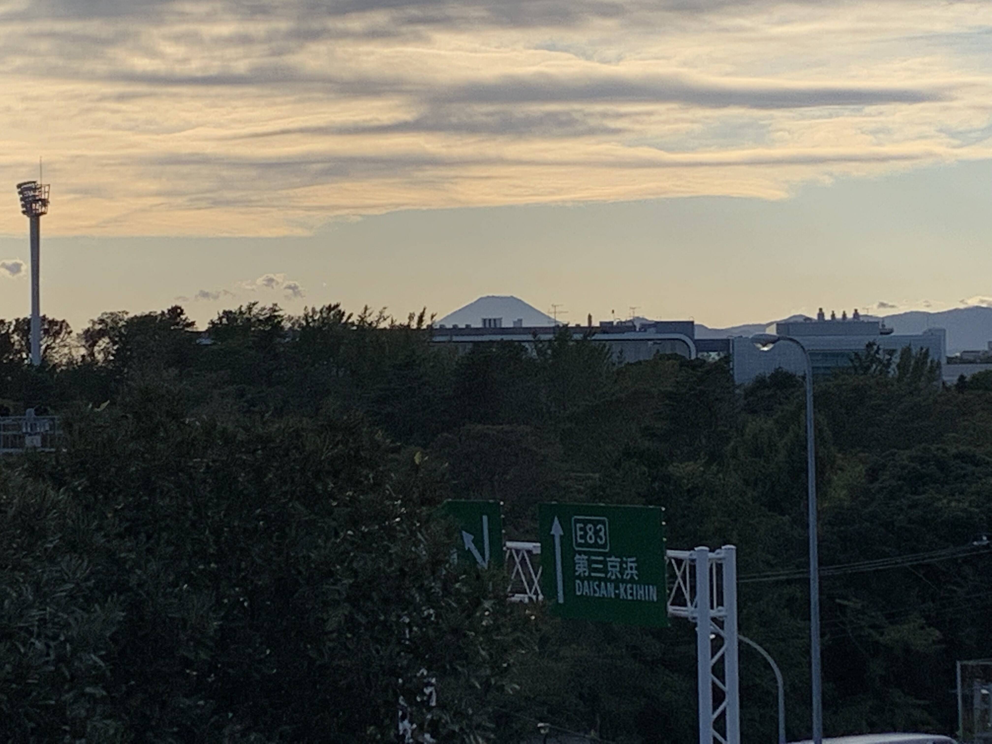 三ツ沢公園からの富士山の写真