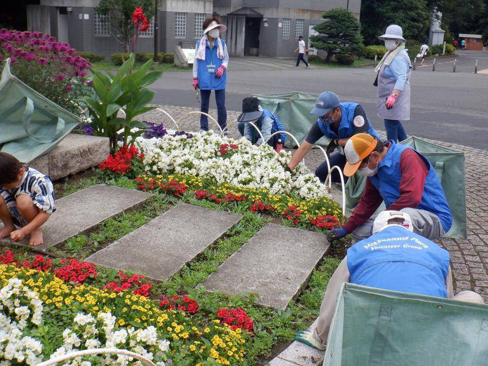 近隣団体ボランティアの方々による除草作業が行われましたの写真