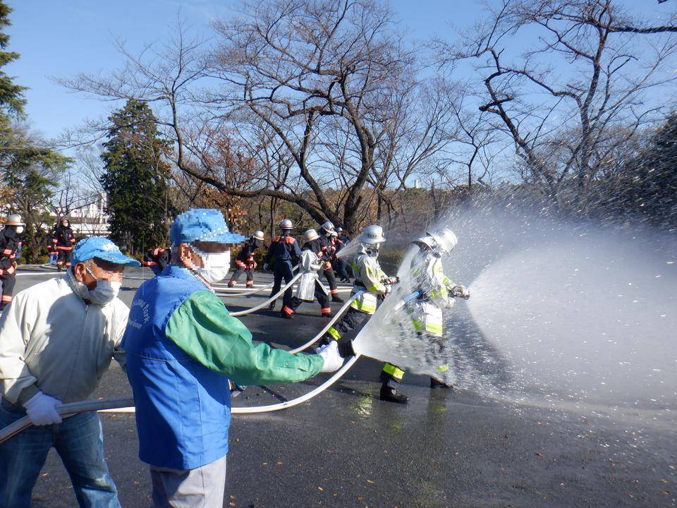 合同消火訓練についての写真