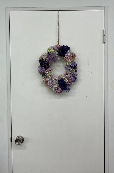 アジサイでリースを作りました!の写真