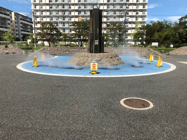 中央広場のミスト(噴霧)が終わりましたの写真
