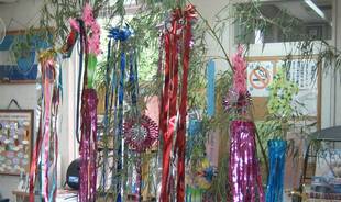 七夕飾りで☆星に願いを☆