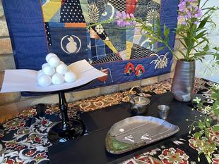 カフェのお月見装飾