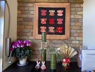 森のテラスカフェのお正月装飾