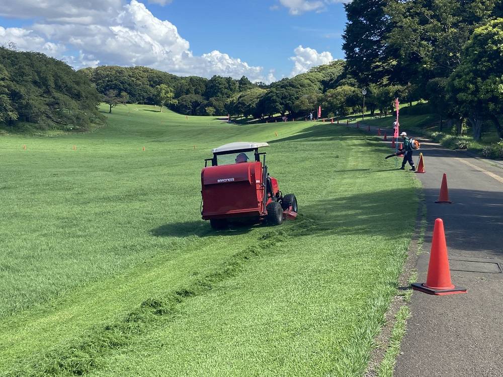 草刈り作業中の写真