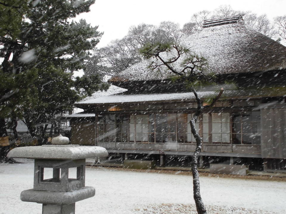 旧伊藤博文金沢別邸 雪景色の写真