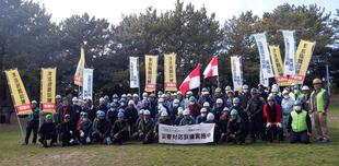 海の公園で災害対応訓練を行いました