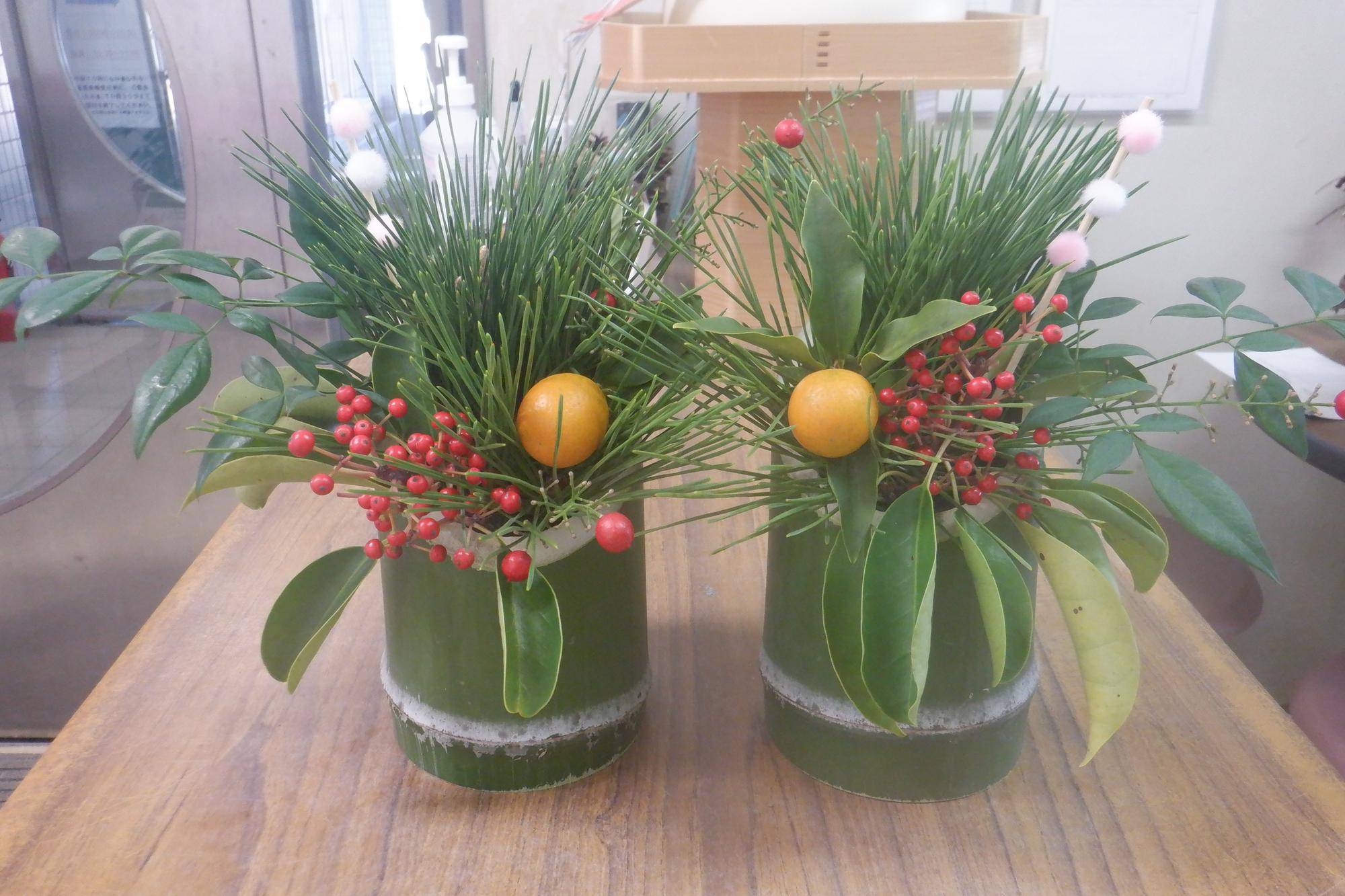 手作り門松を飾りましたの写真