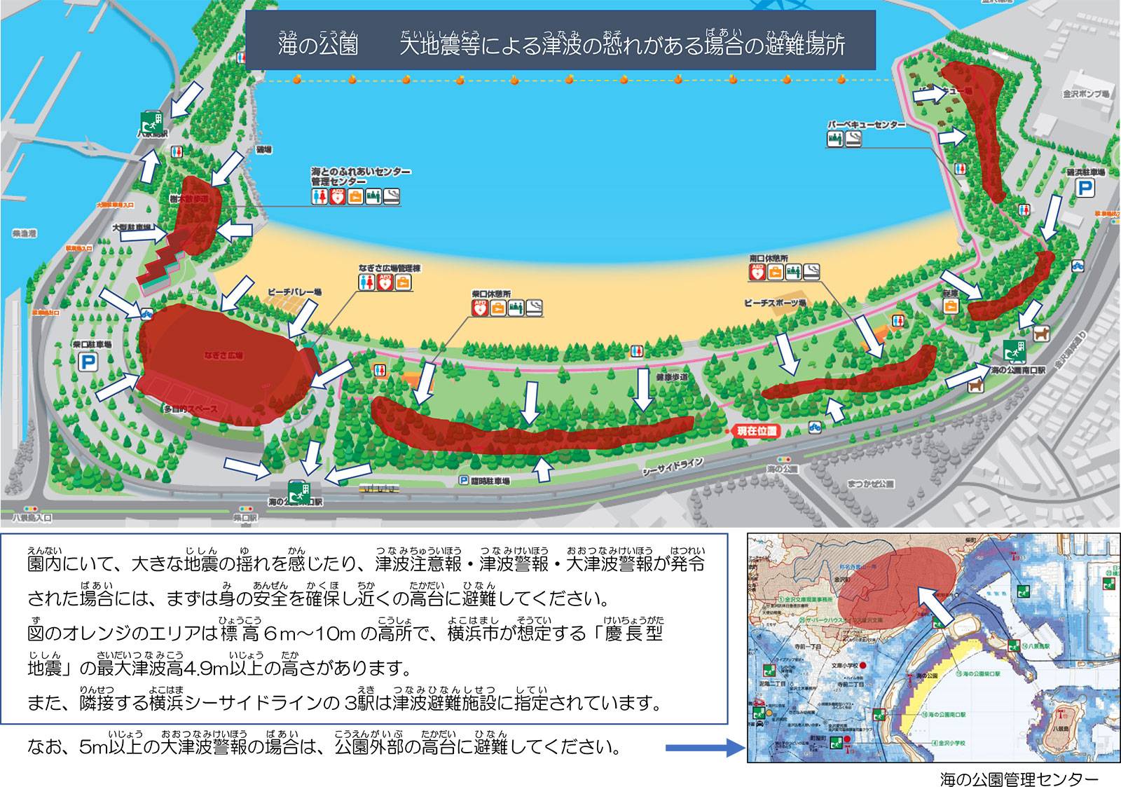 海の公園津波避難マップ