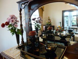 正月飾り展示「吉祥の飛鶴」