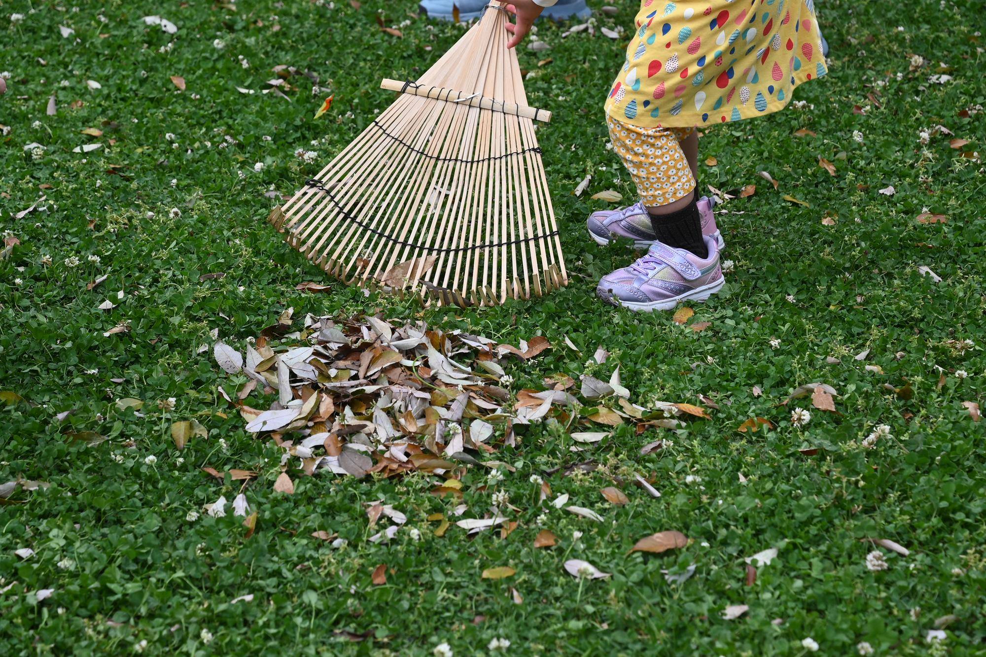 落ち葉掃き体験中.jpg