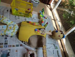 ズーラシアどうぶつ教室・アートで海を守ろう！、途中経過！