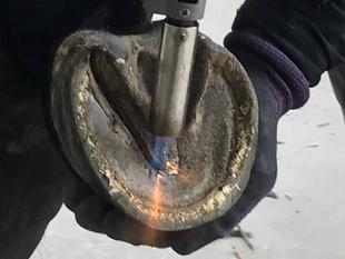 馬の蹄を火で炙る！？