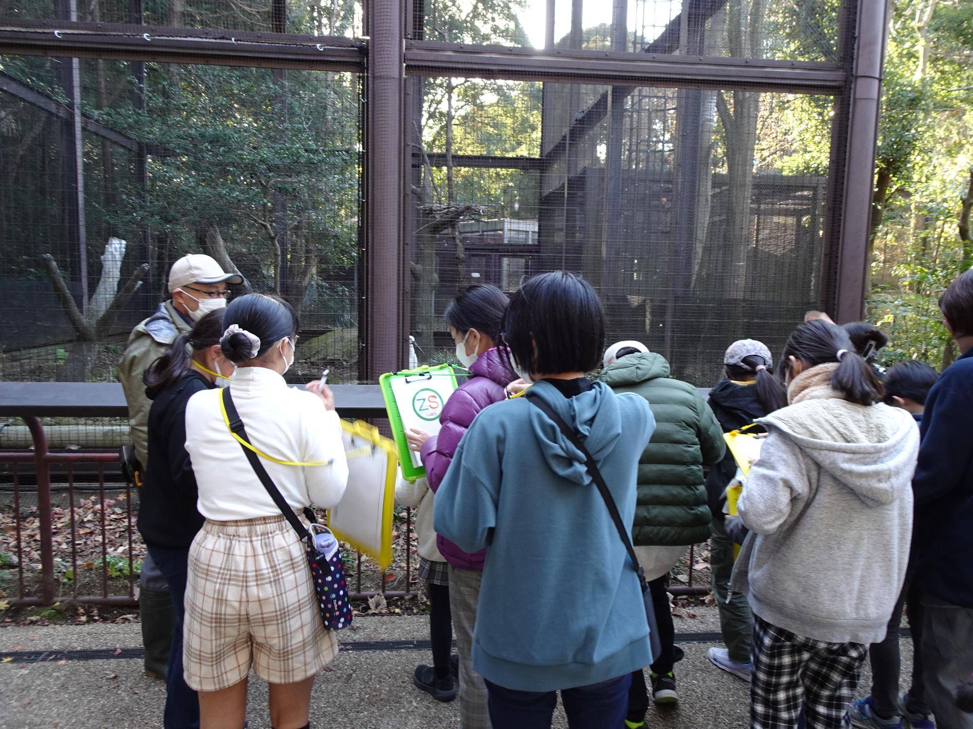 コウノトリについて学習する様子